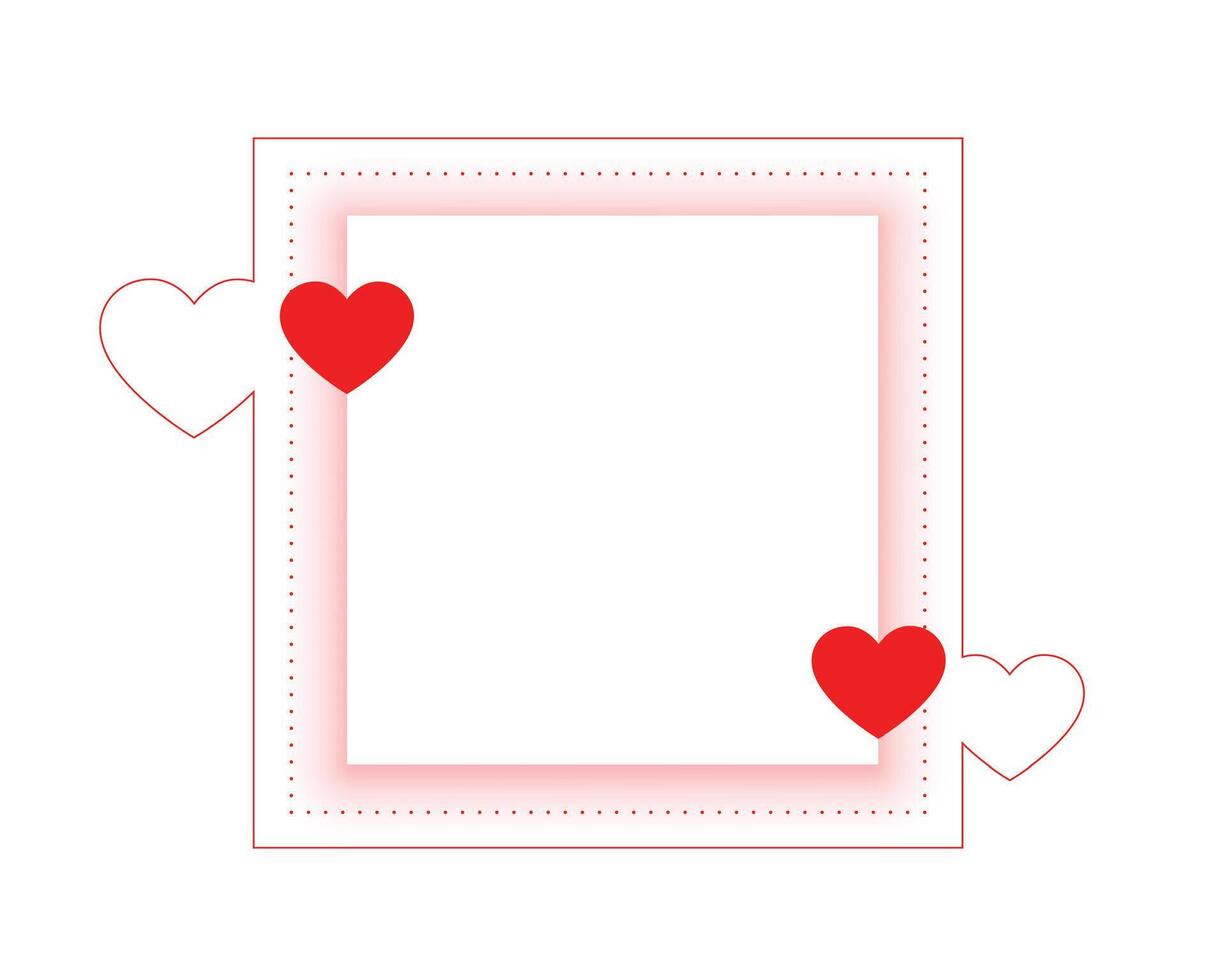 flat style red hearts love frame with text space vector