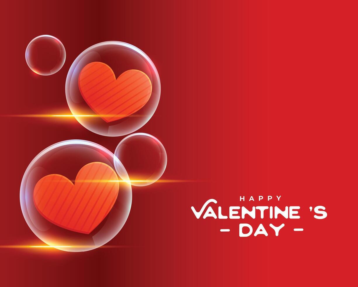 bubble love hearts valentines day greeting design vector