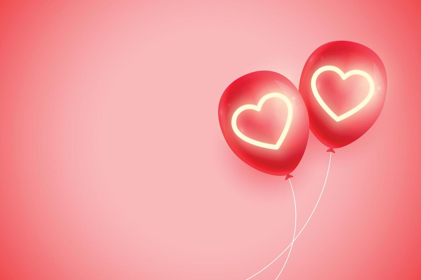 elegante corazones globos san valentin día antecedentes vector