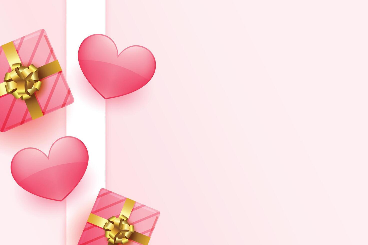 valentines day beautiful greeting with hearts and gifts boxes vector