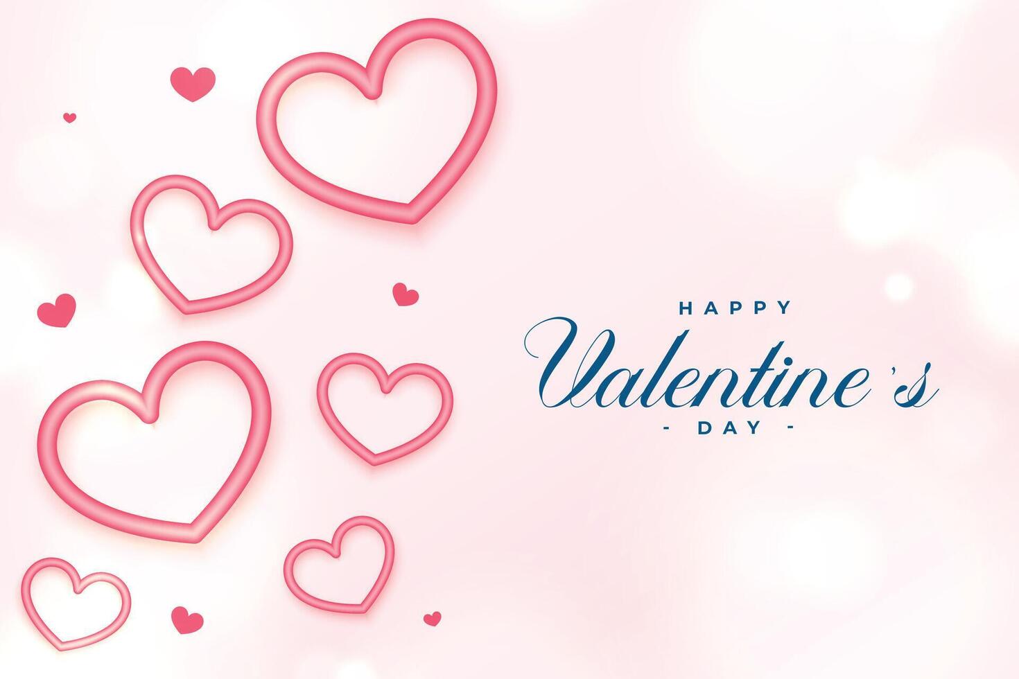 valentines day event card with realistic hearts design vector