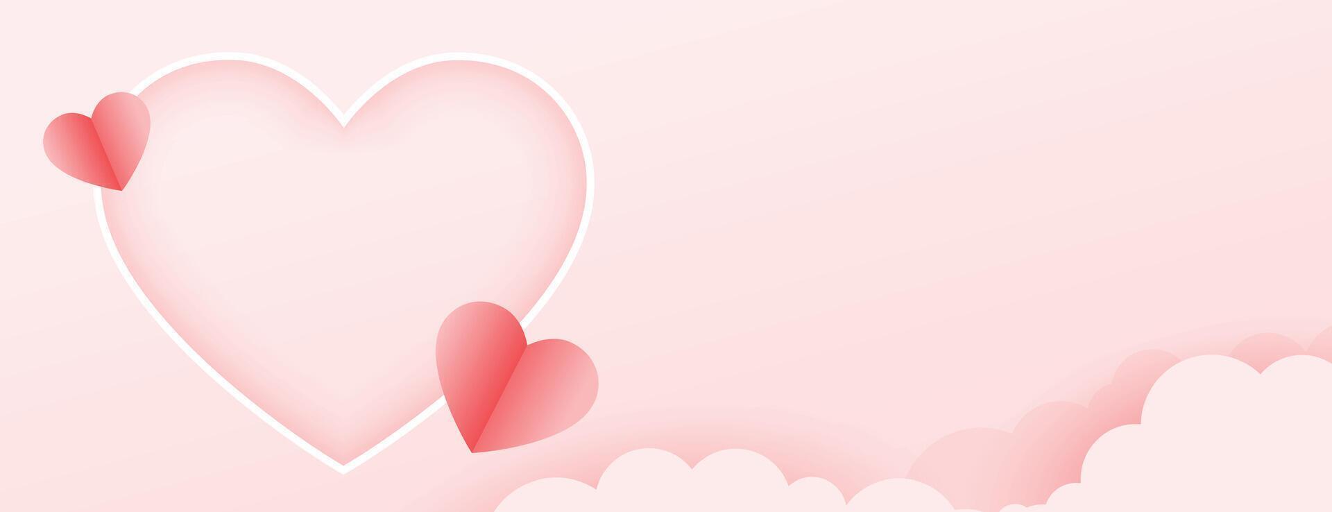 valentines day banner in paper style design vector