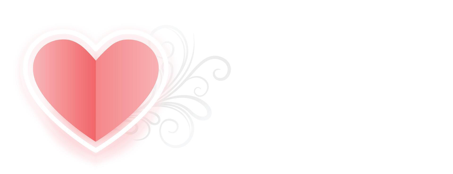 realistic valentines day banner with text space vector