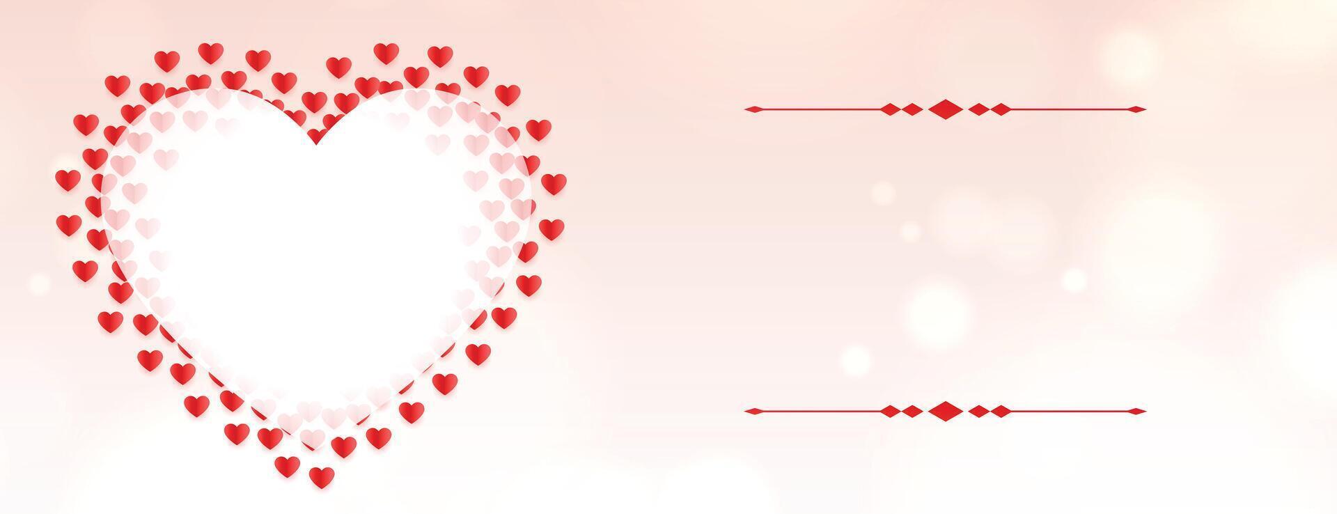 san valentin día corazones bandera romántico diseño vector
