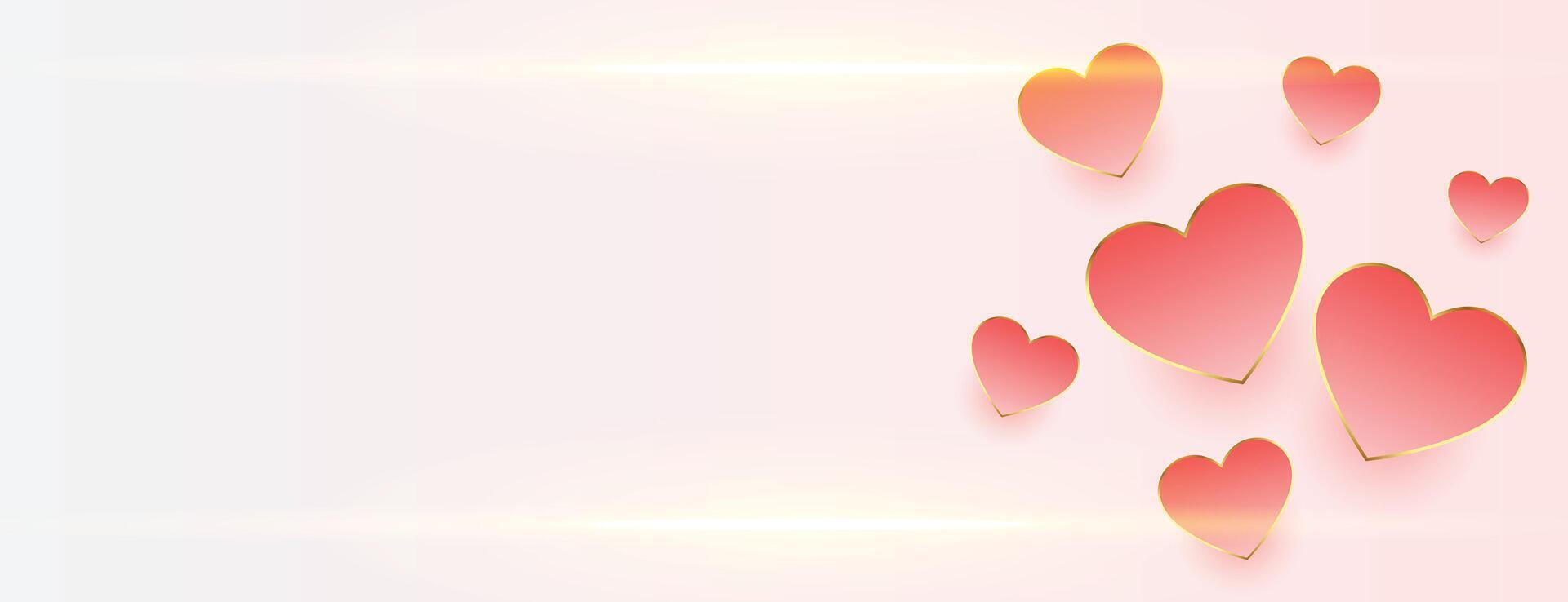 happy valentines day elegant hearts with text space vector