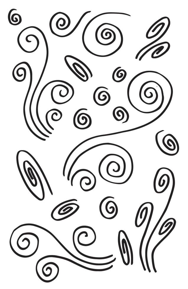 doodle wind illustration vector hand drawn style isolated on white background.