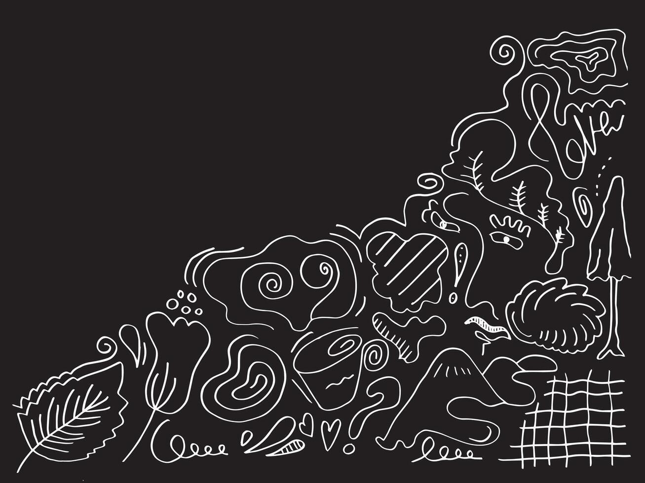 Hand drawn various shapes and doodle objects.Set of Abstract backgrounds. vector