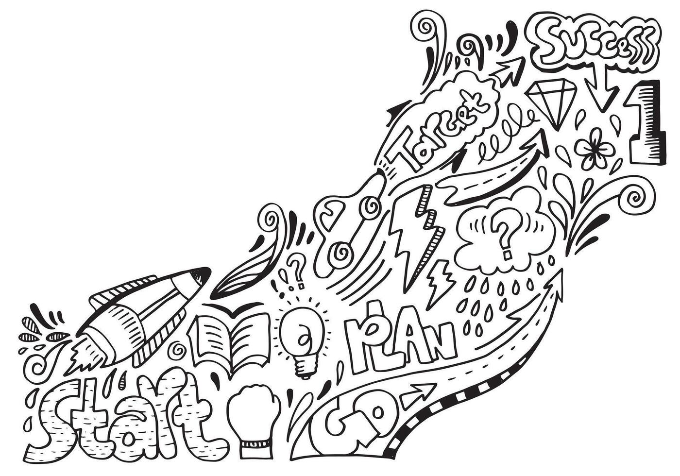 Hand drawn creative art doodle design concept. vector