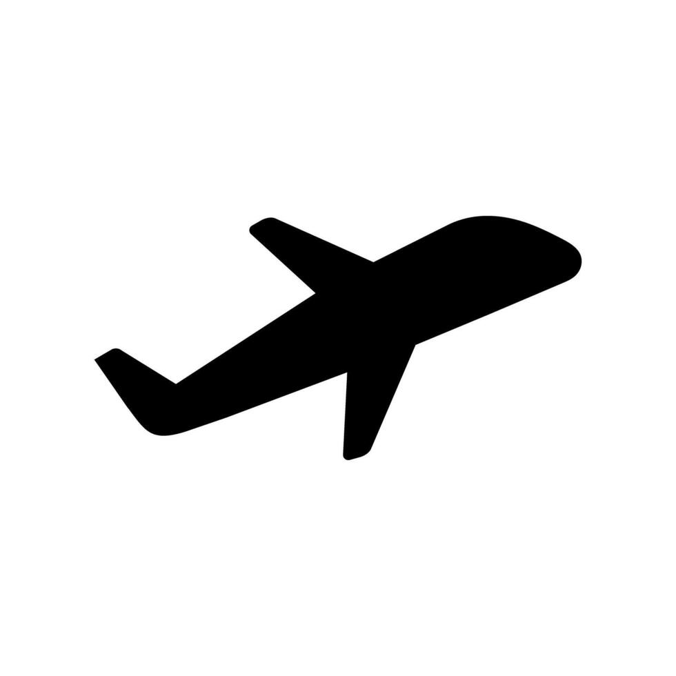 Airplane Silhouette Side View Icon Isolated Vector Illustration