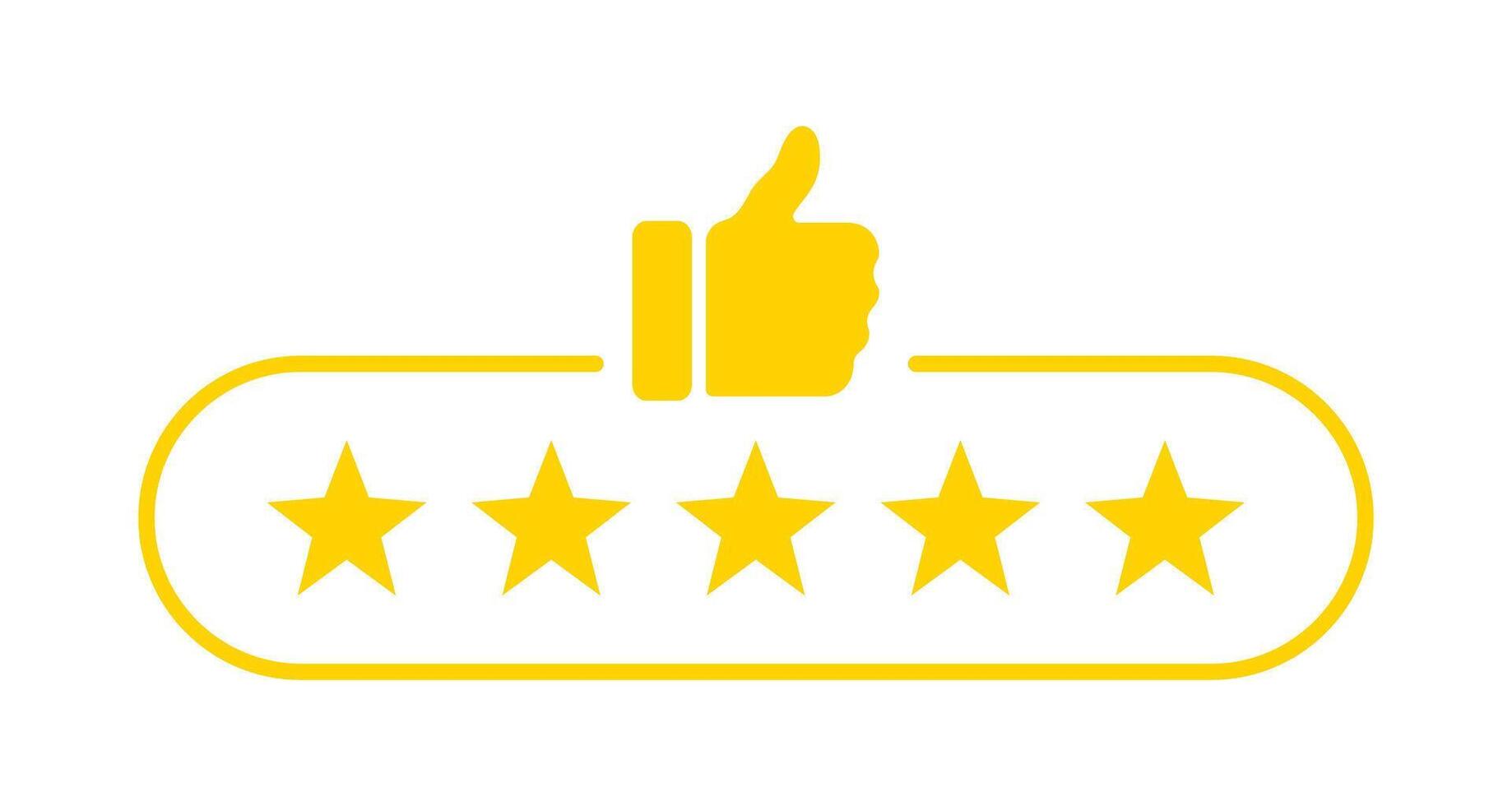 Five Star Rating Like Feedback Vector Illustration