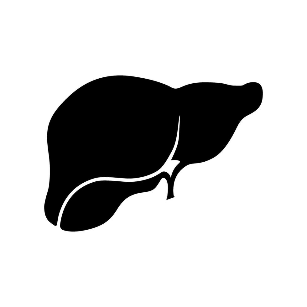 Human Liver Flat Icon Internal Organ Health Symbol Vector Illustration