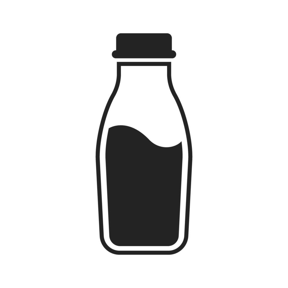 Leche botella bebida bebida icono aislado vector ilustración