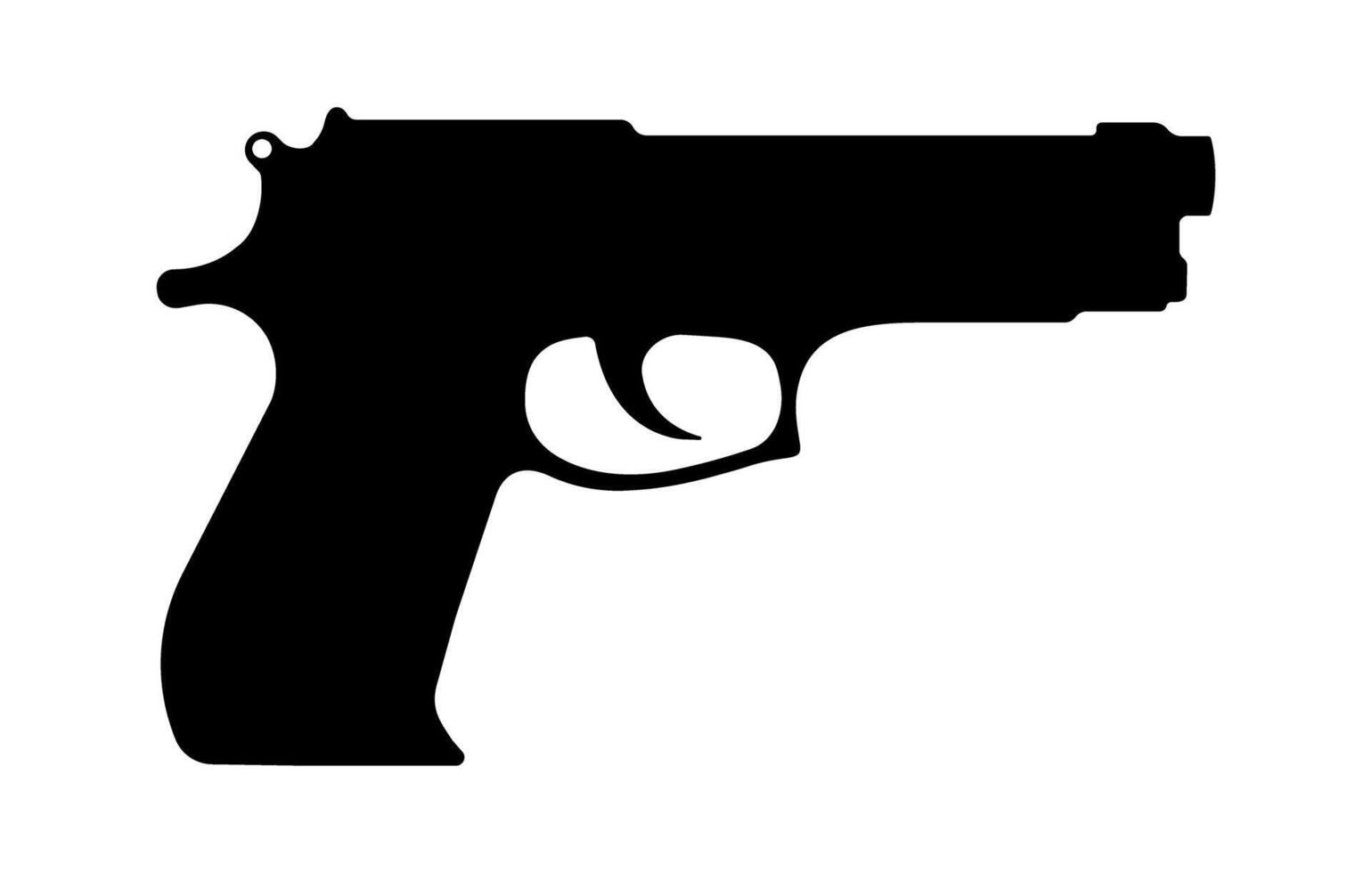 pistola pistola arma silueta aislado vector ilustración