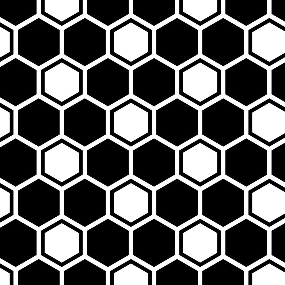 Black White Honeycomb Polygon Structure Pattern Background vector