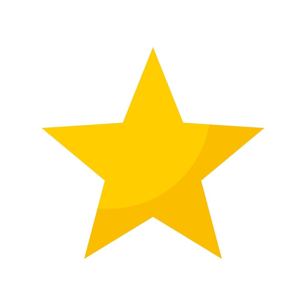 Gold Yellow Customer Rating Star Flat Icon Isolated Vector Design