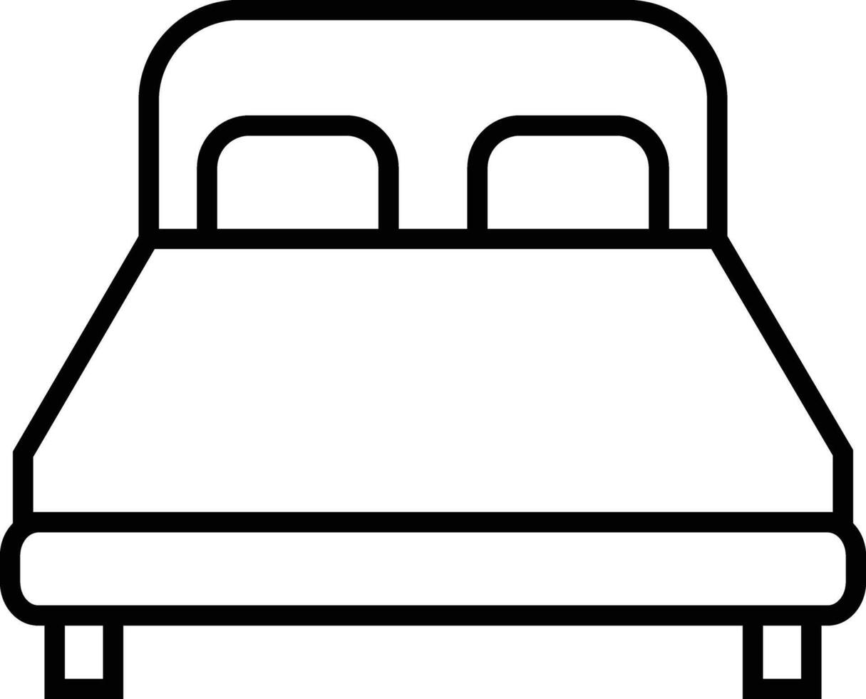 Bed icon in line style. isolated on sign, symbol of furniture use for sleep night in hotel, hospital and home Accommodation double bed vector for apps and website