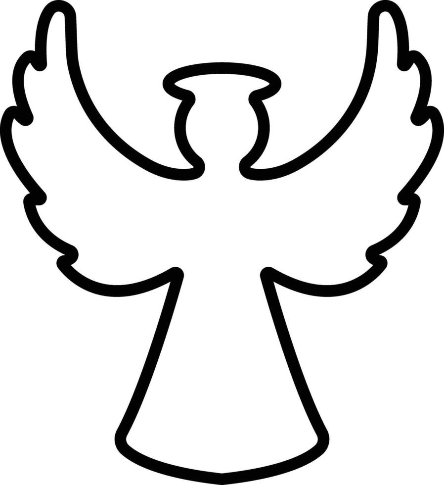 Angels with wings icon in line style. isolated on spread, Christmas angel icon Holy angel sign for mobile concept and website design. Symbol, graphics logo Vector