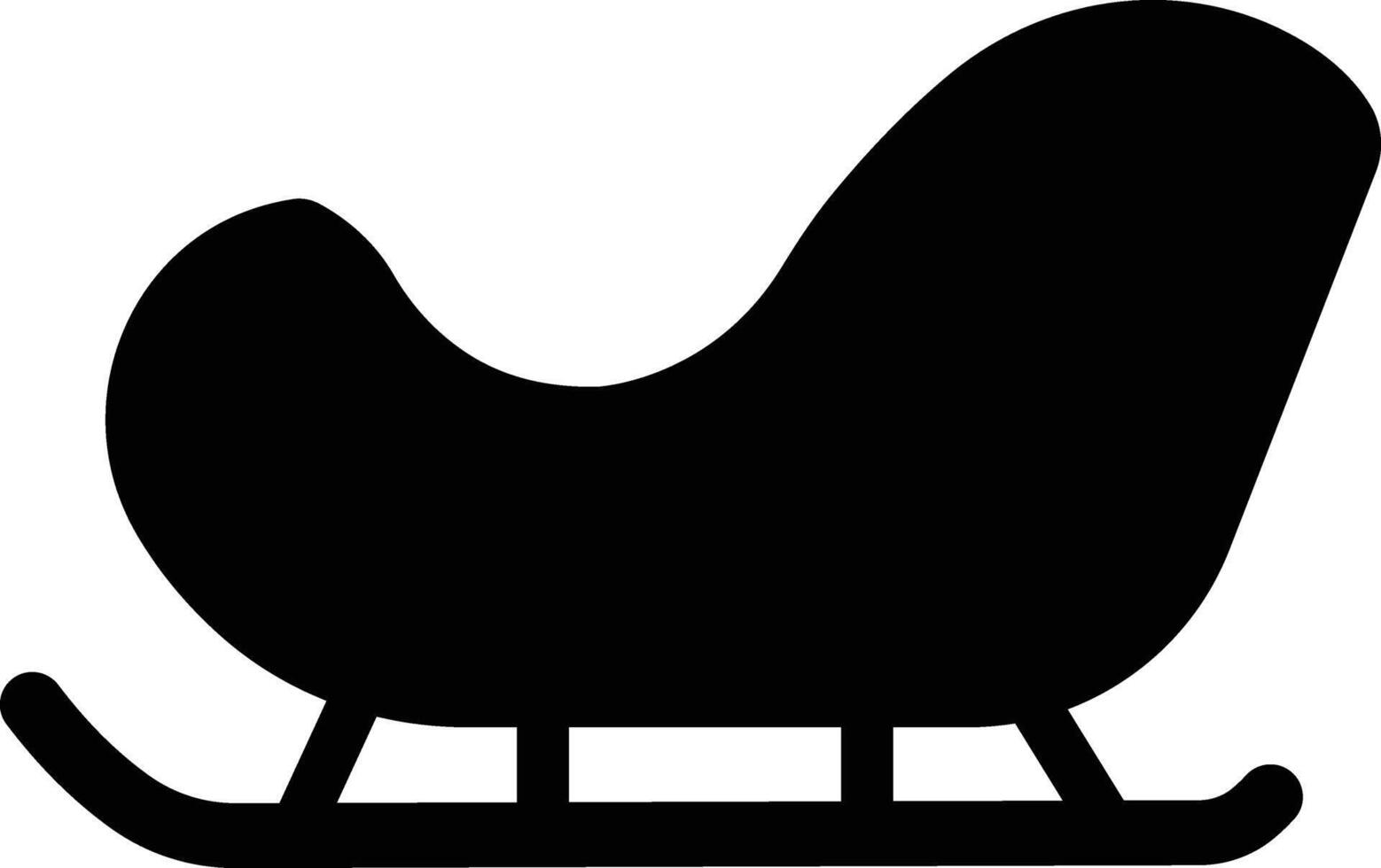 Santa Claus sleigh icon in flat style isolated on Christmas postcard sleigh silhouette. Symbols for the Winter holiday. sleigh pulled by reindeers. vector for apps, website