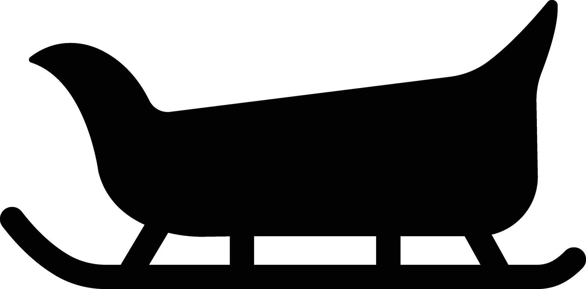 Santa Claus sleigh icon in flat style isolated on Christmas postcard sleigh silhouette. Symbols for the Winter holiday. sleigh pulled by reindeers. vector for apps, website