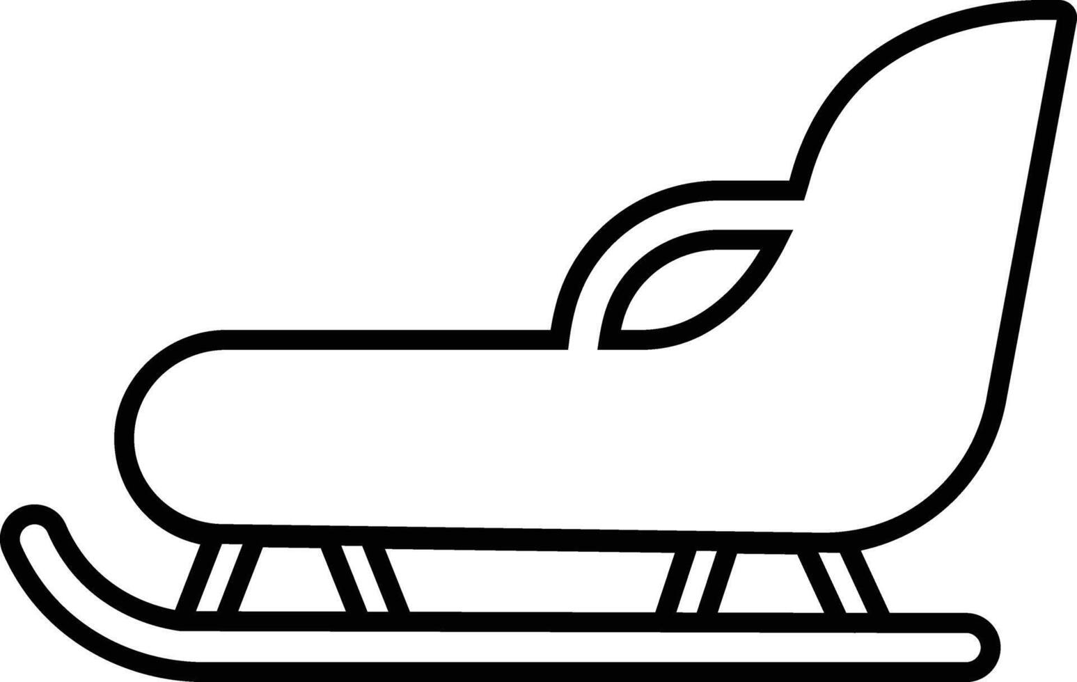 Santa Claus sleigh icon in line style isolated on Christmas postcard sleigh silhouette. Symbols for the Winter holiday. sleigh pulled by reindeers. vector for apps, website