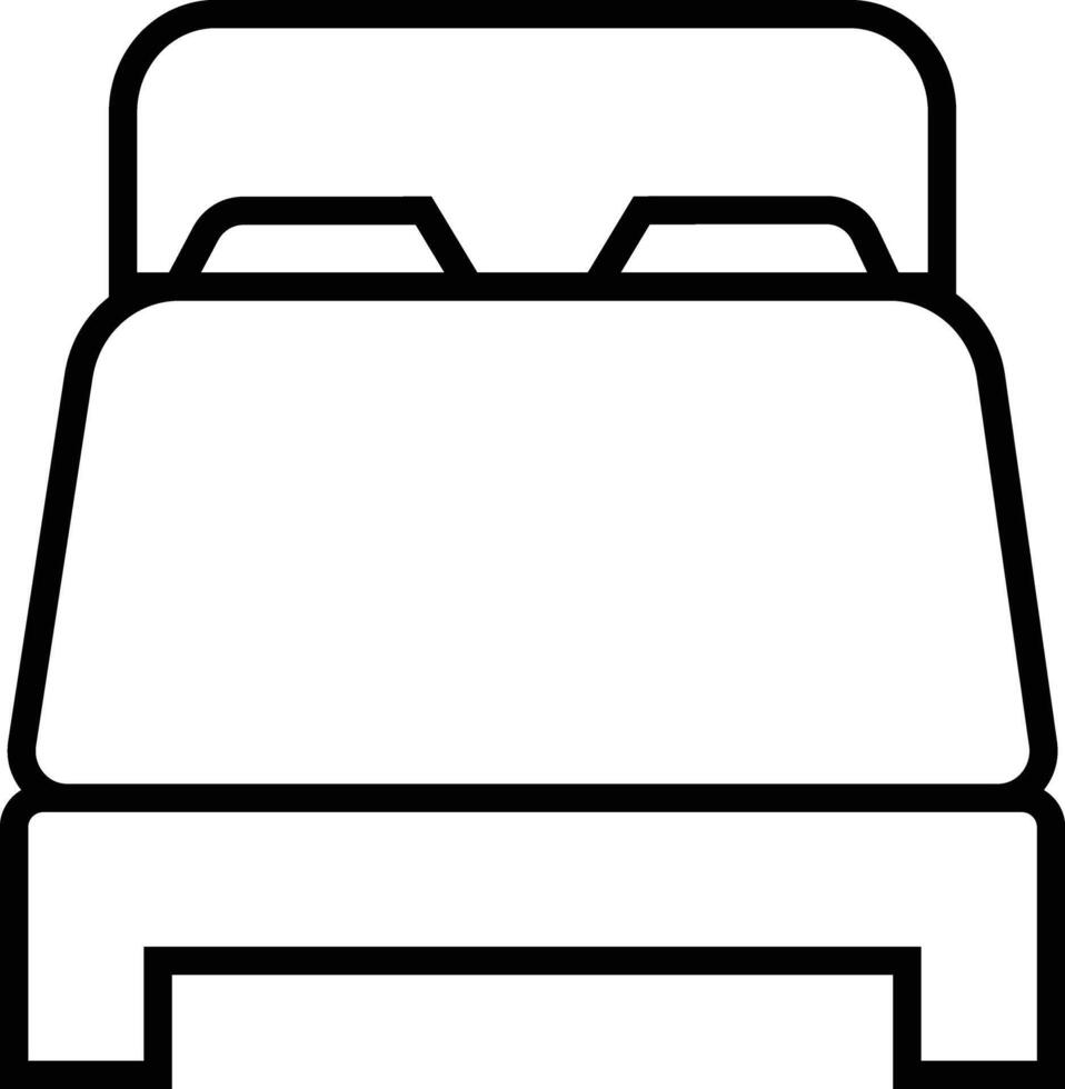 Bed icon in line style. isolated on sign, symbol of furniture use for sleep night in hotel, hospital and home Accommodation double bed vector for apps and website