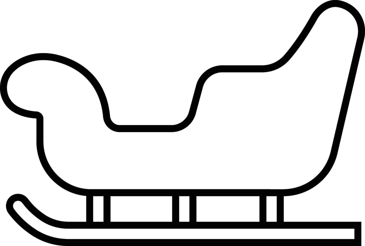 Santa Claus sleigh icon in line style isolated on Christmas postcard sleigh silhouette. Symbols for the Winter holiday. sleigh pulled by reindeers. vector for apps, website