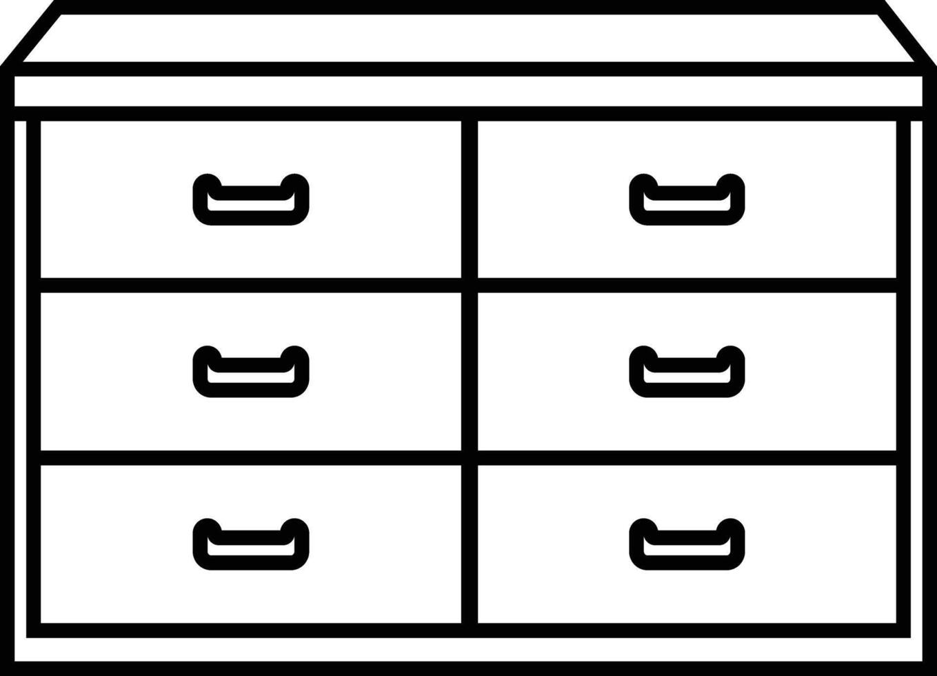 Wardrobe Cabinet Icon in line. isolated on Button with personal locker Room storage for different things sign symbol of wood Furniture design vector for apps website
