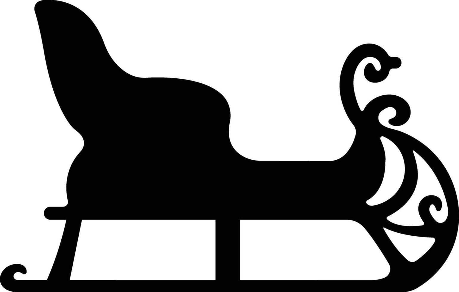 Santa Claus sleigh icon in flat style isolated on Christmas postcard sleigh silhouette. Symbols for the Winter holiday. sleigh pulled by reindeers. vector for apps, website