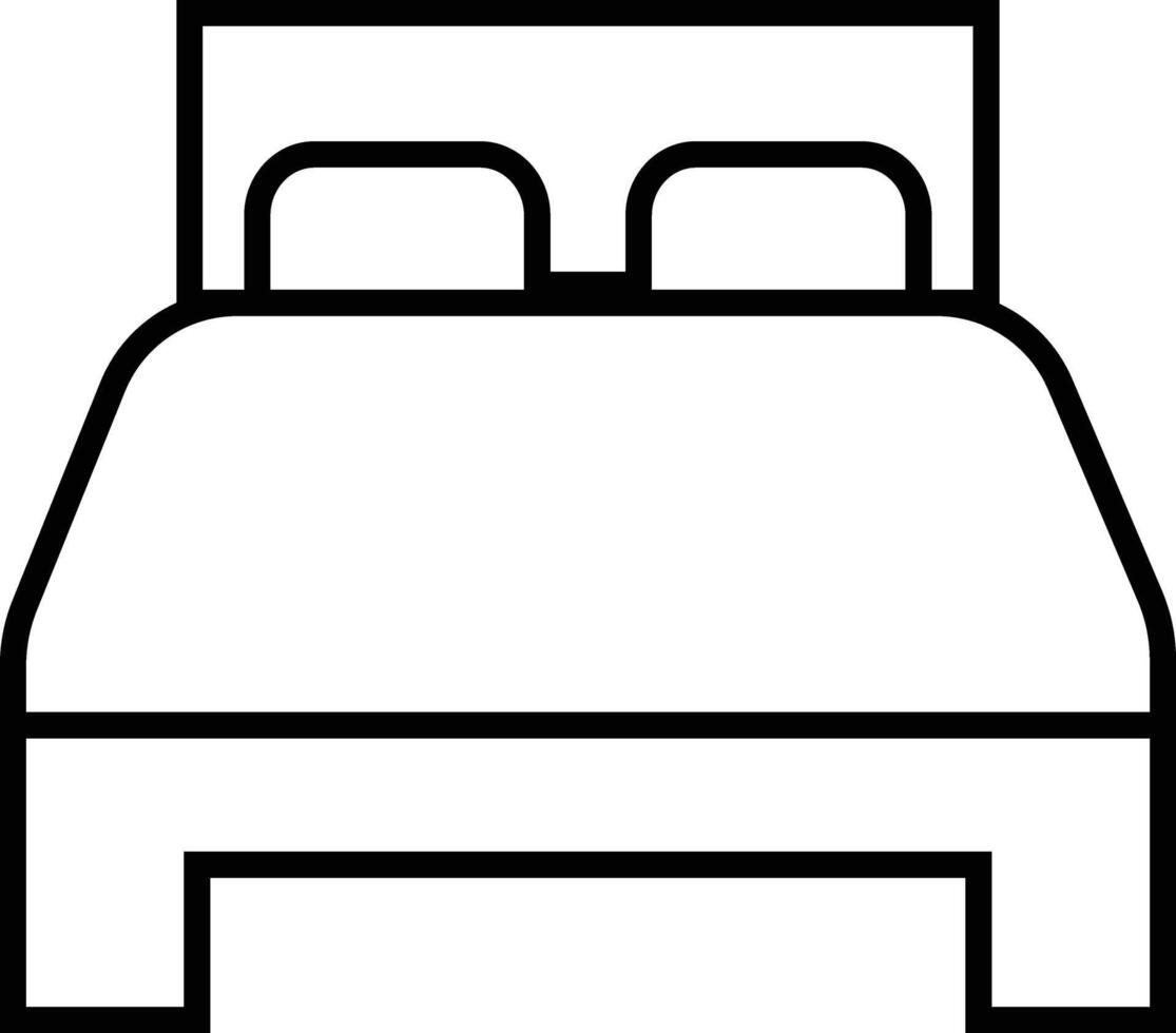 Bed icon in line style. isolated on sign, symbol of furniture use for sleep night in hotel, hospital and home Accommodation double bed vector for apps and website