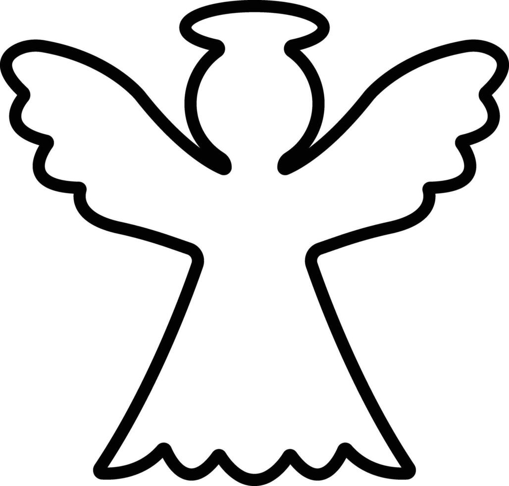 Angels with wings icon in line style. isolated on spread, Christmas angel icon Holy angel sign for mobile concept and website design. Symbol, graphics logo Vector