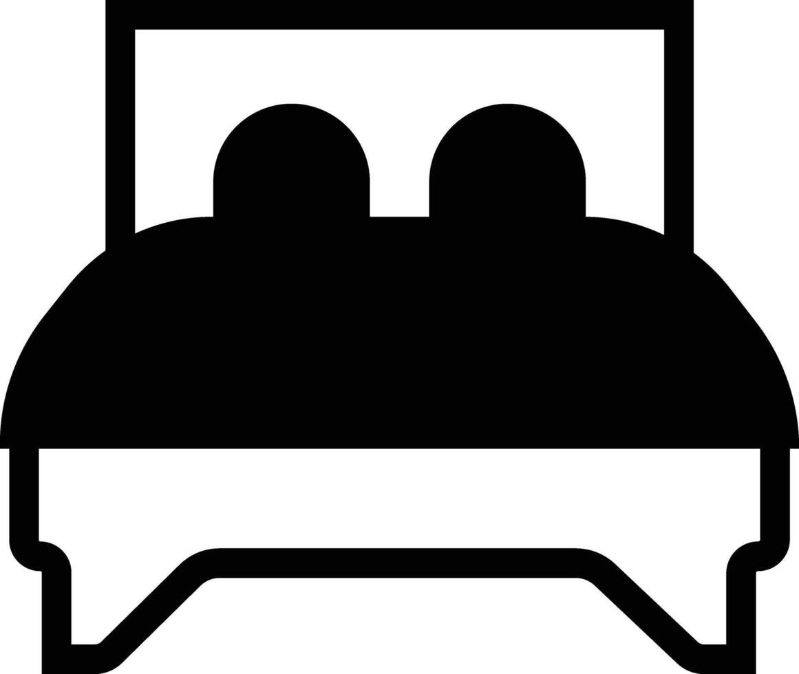 Bed icon in flat style. isolated on sign, symbol of furniture use for sleep night in hotel, hospital and home Accommodation double bed vector for apps and website