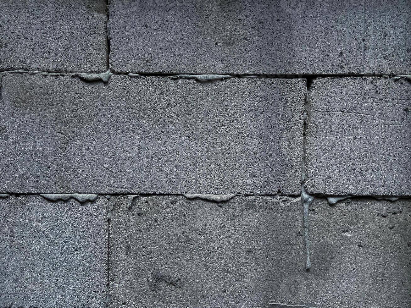 White cinder block wall textured background. Cinder block Hollow brick texture. photo