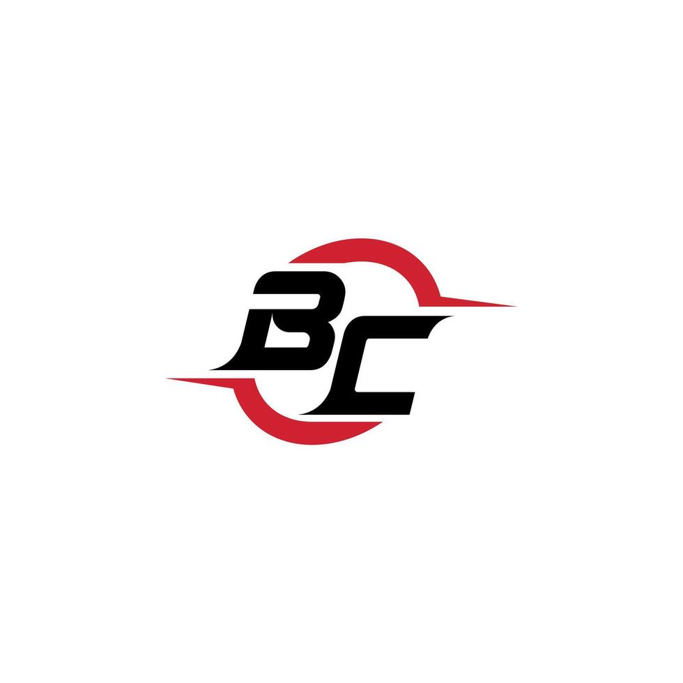 BC initial esport or gaming team inspirational concept ideas vector