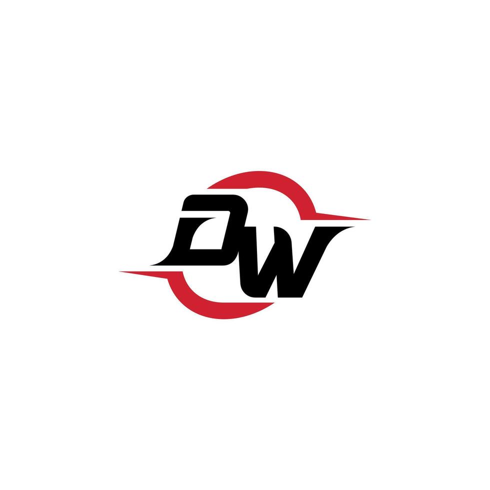 DW initial esport or gaming team inspirational concept ideas vector