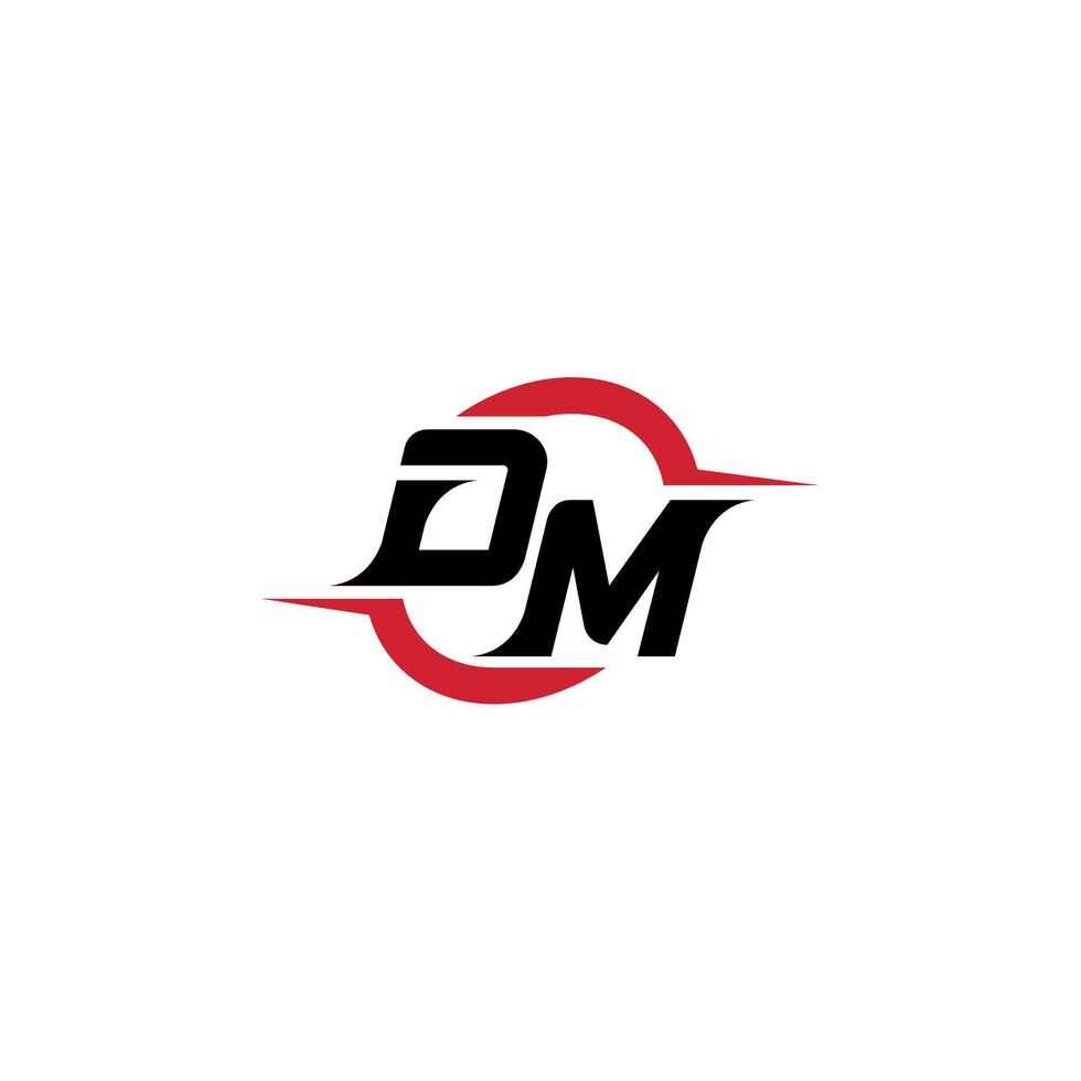 DM initial esport or gaming team inspirational concept ideas vector