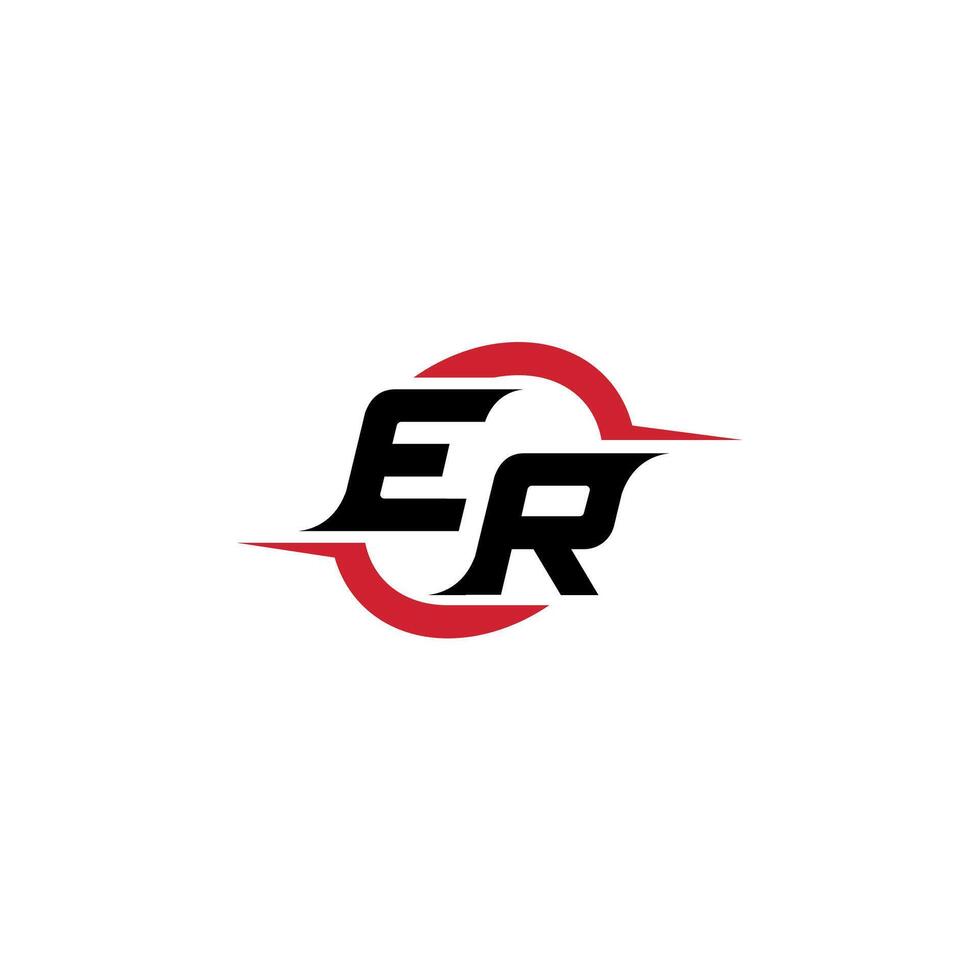 ER initial esport or gaming team inspirational concept ideas vector