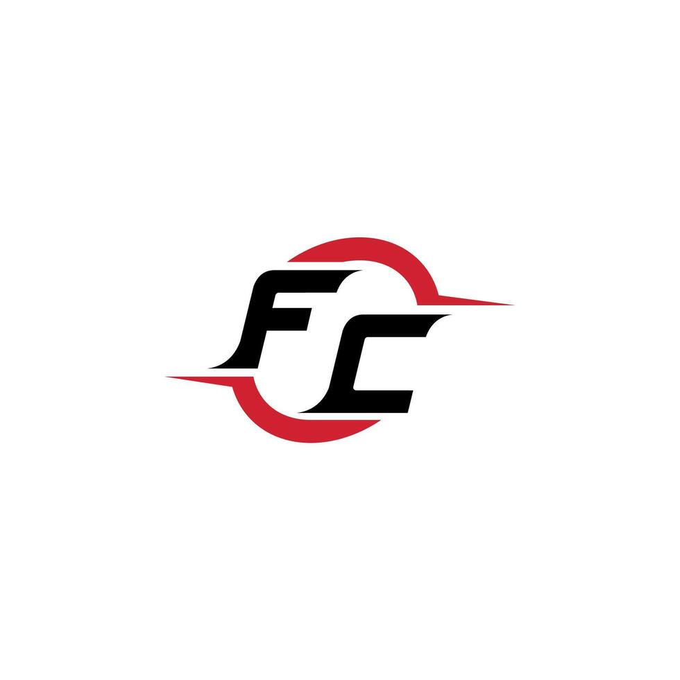 FC initial esport or gaming team inspirational concept ideas vector