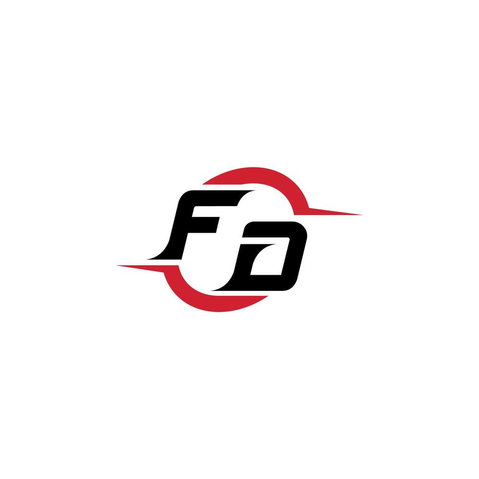 FD initial esport or gaming team inspirational concept ideas vector