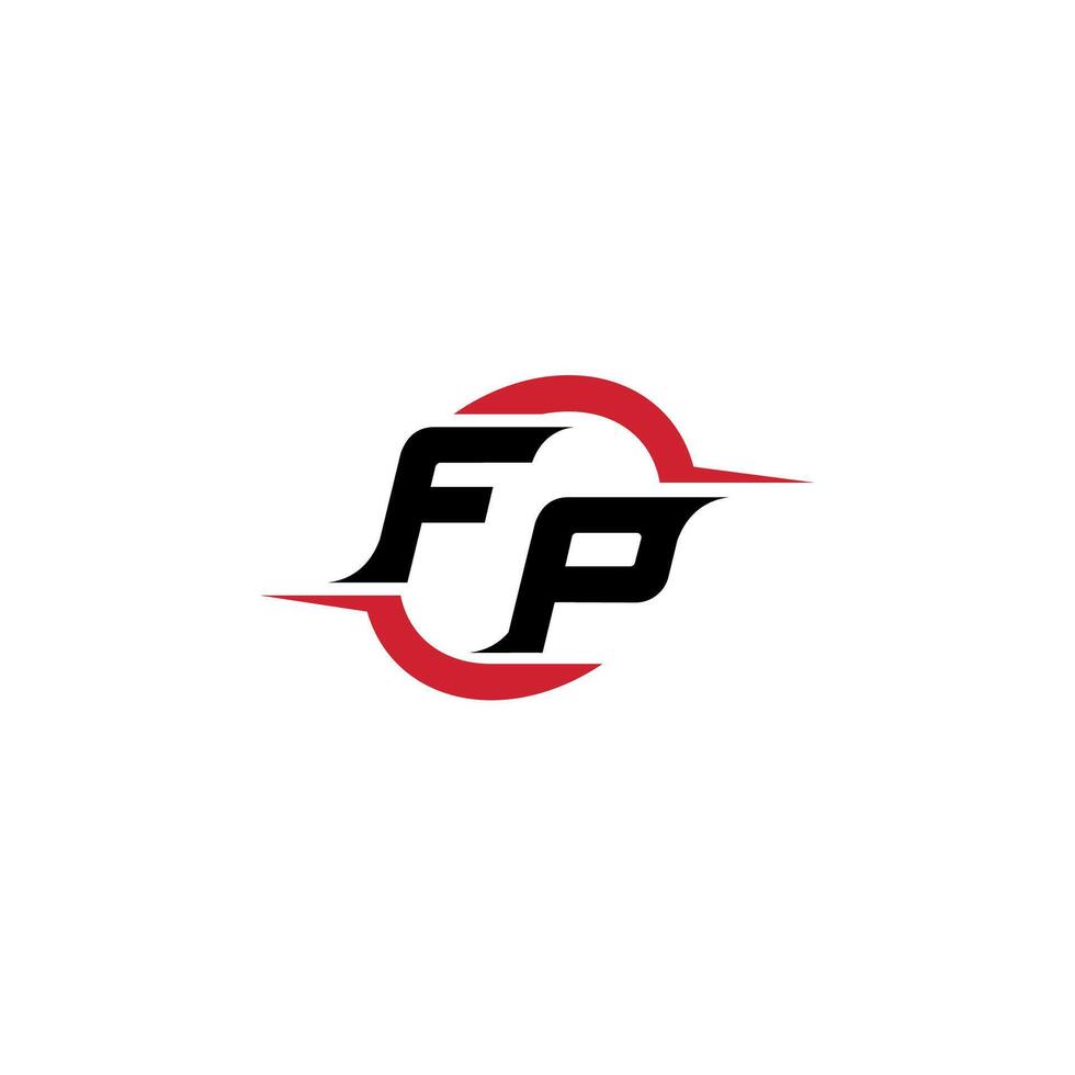 FP initial esport or gaming team inspirational concept ideas vector