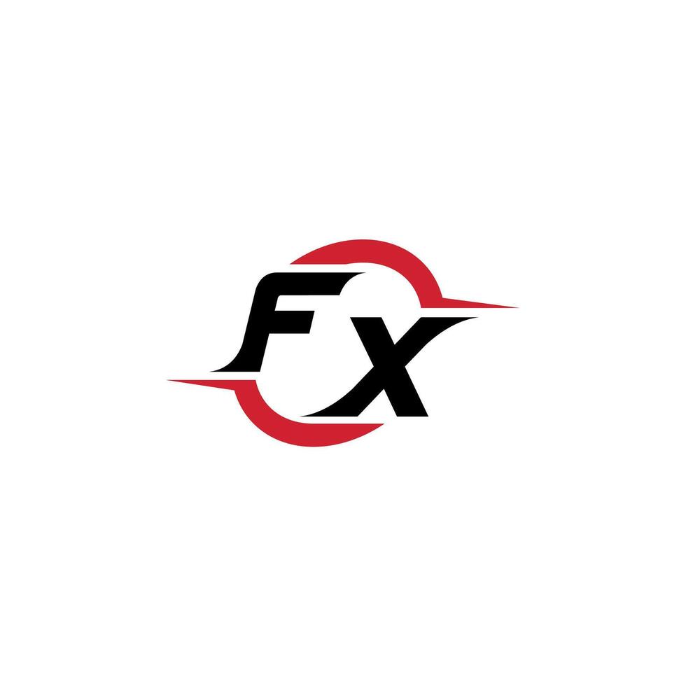 FX initial esport or gaming team inspirational concept ideas vector