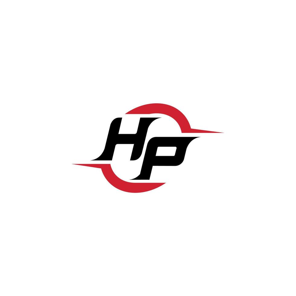 HP initial esport or gaming team inspirational concept ideas vector