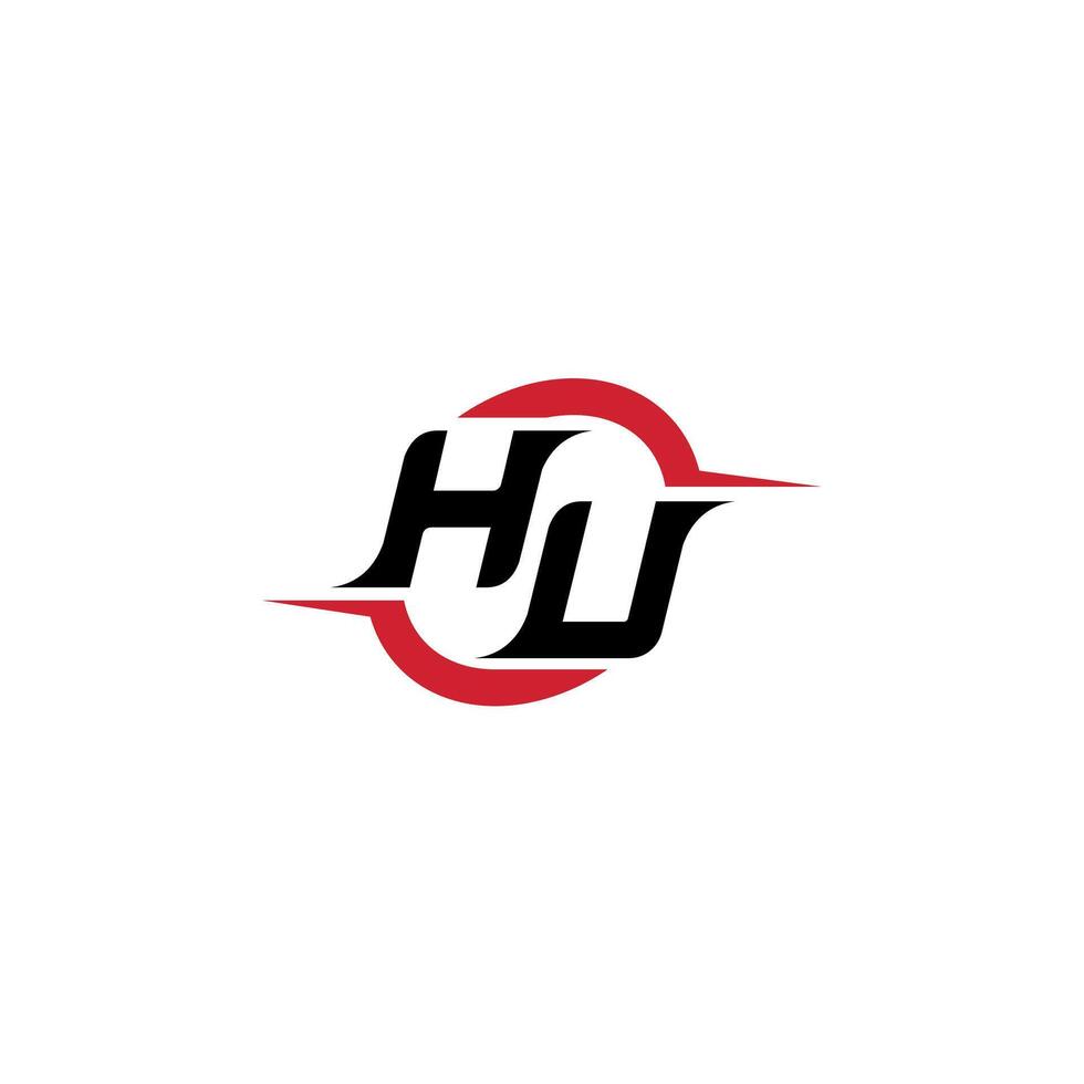 HU initial esport or gaming team inspirational concept ideas vector