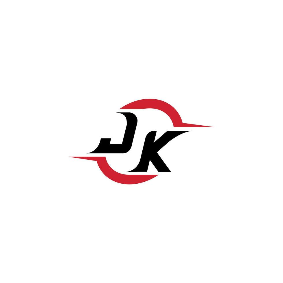 JK initial esport or gaming team inspirational concept ideas vector