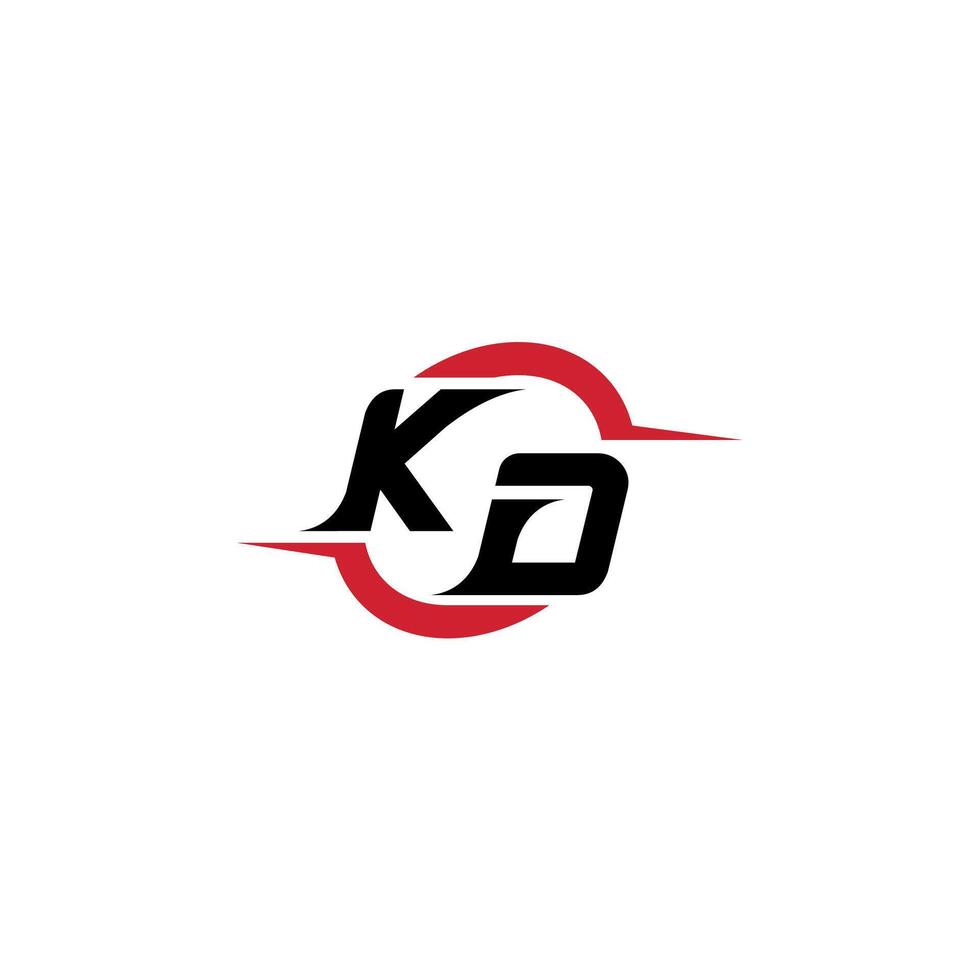 KD initial esport or gaming team inspirational concept ideas vector