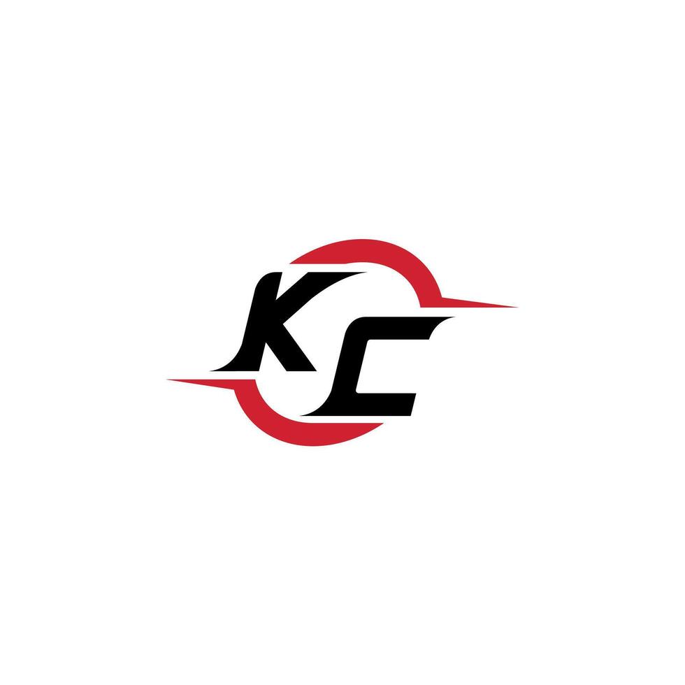 kc inicial deporte o juego de azar equipo inspirador concepto ideas vector
