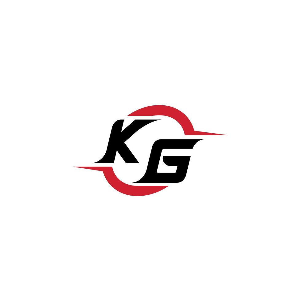 KG initial esport or gaming team inspirational concept ideas vector