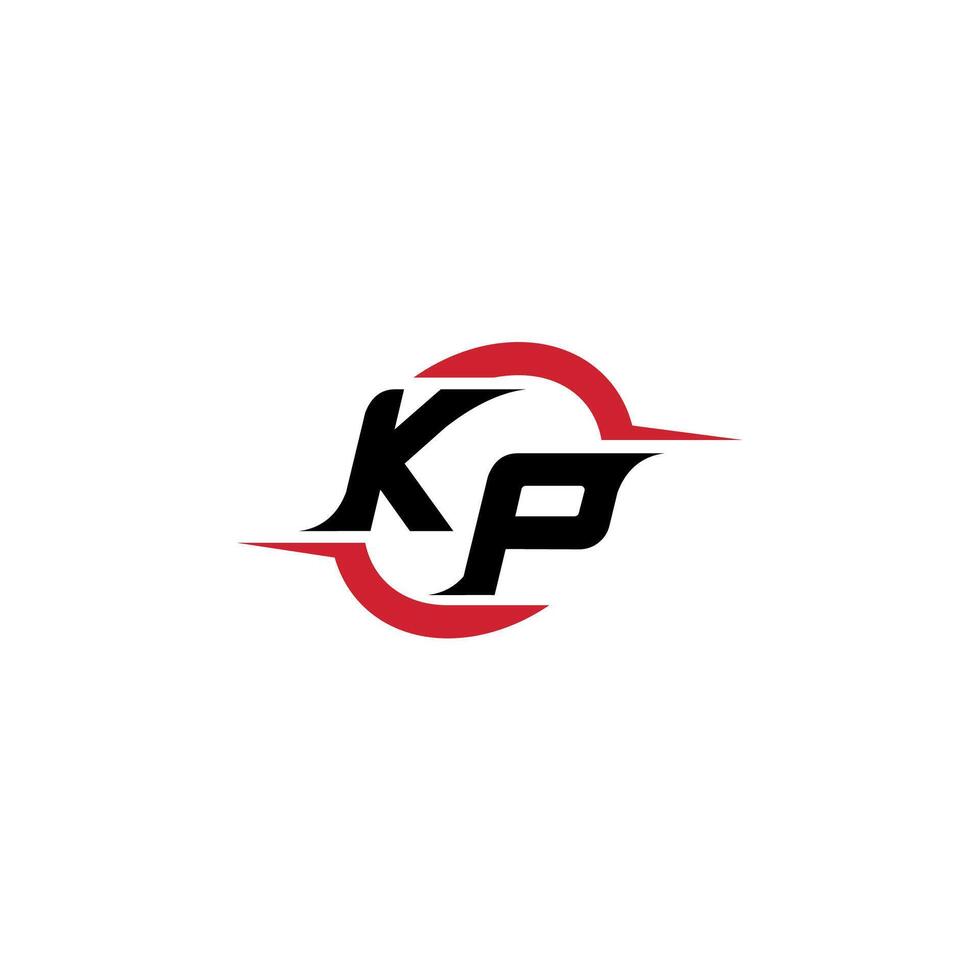 KP initial esport or gaming team inspirational concept ideas vector
