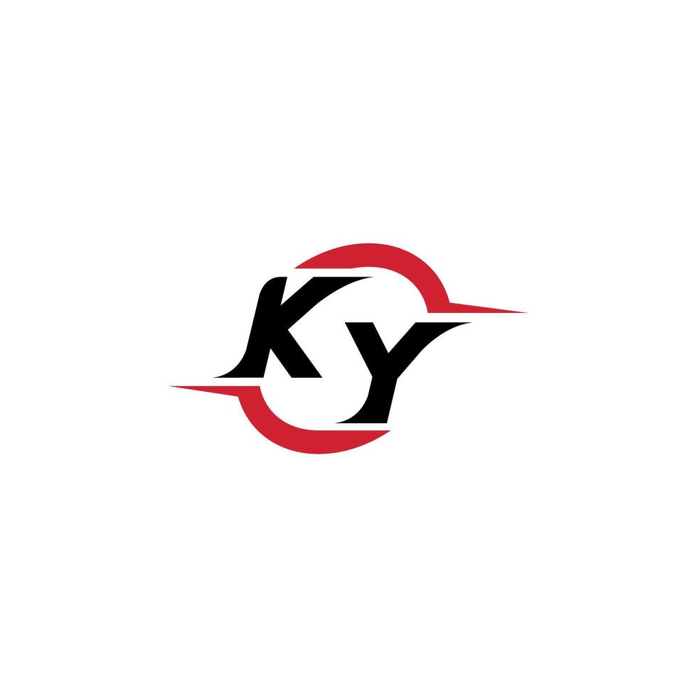 KY initial esport or gaming team inspirational concept ideas vector