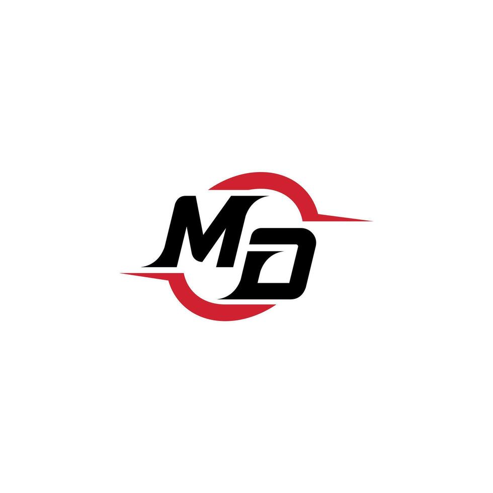 MD initial esport or gaming team inspirational concept ideas vector