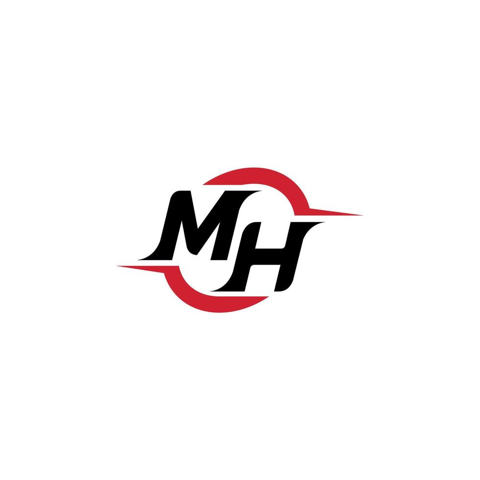 MH initial esport or gaming team inspirational concept ideas vector